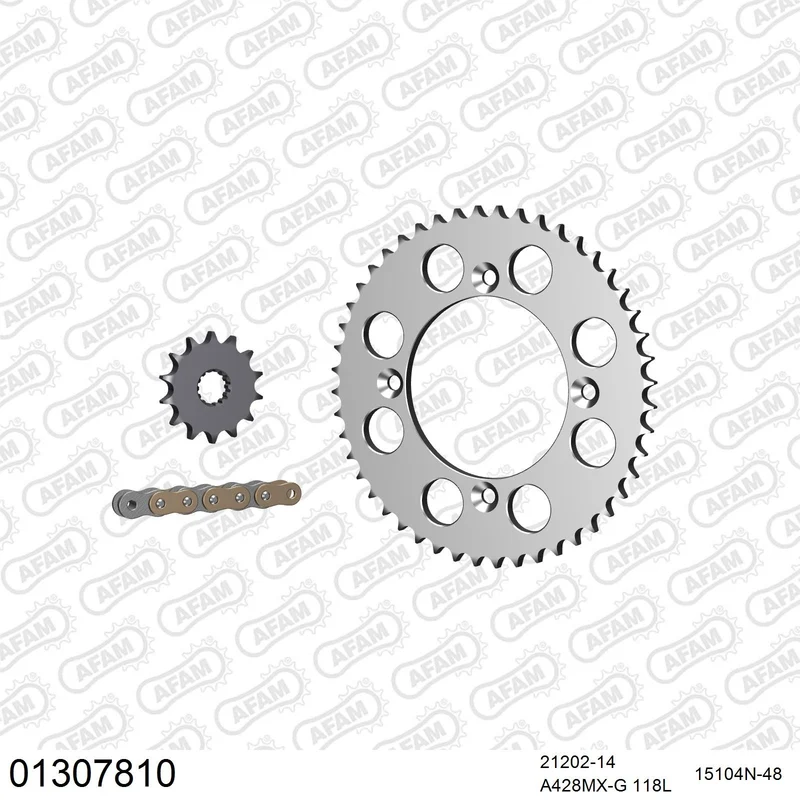 Kit chaîne AFAM aluminium Yamaha YZ 85 Petite Roue