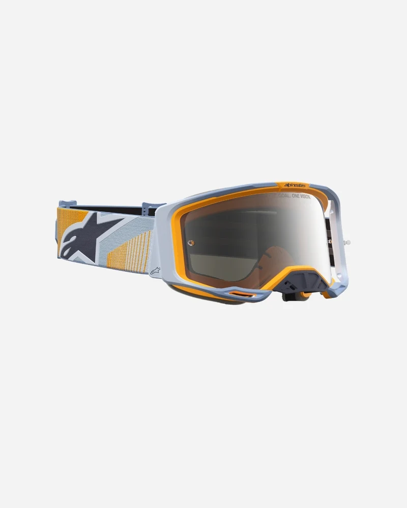 Masques Alpinestars Vision 8 Maven - Bleu Poussière/Orange/Miroir Argent