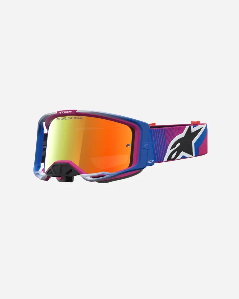 Masques Alpinestars Vision 8 Maven - Rouge Fire/Noir/Miroir Rouge