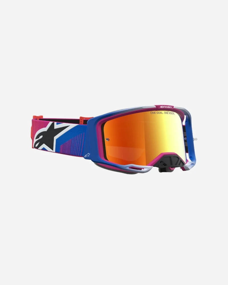 Masques Alpinestars Vision 8 Maven - Rouge Fire/Noir/Miroir Rouge