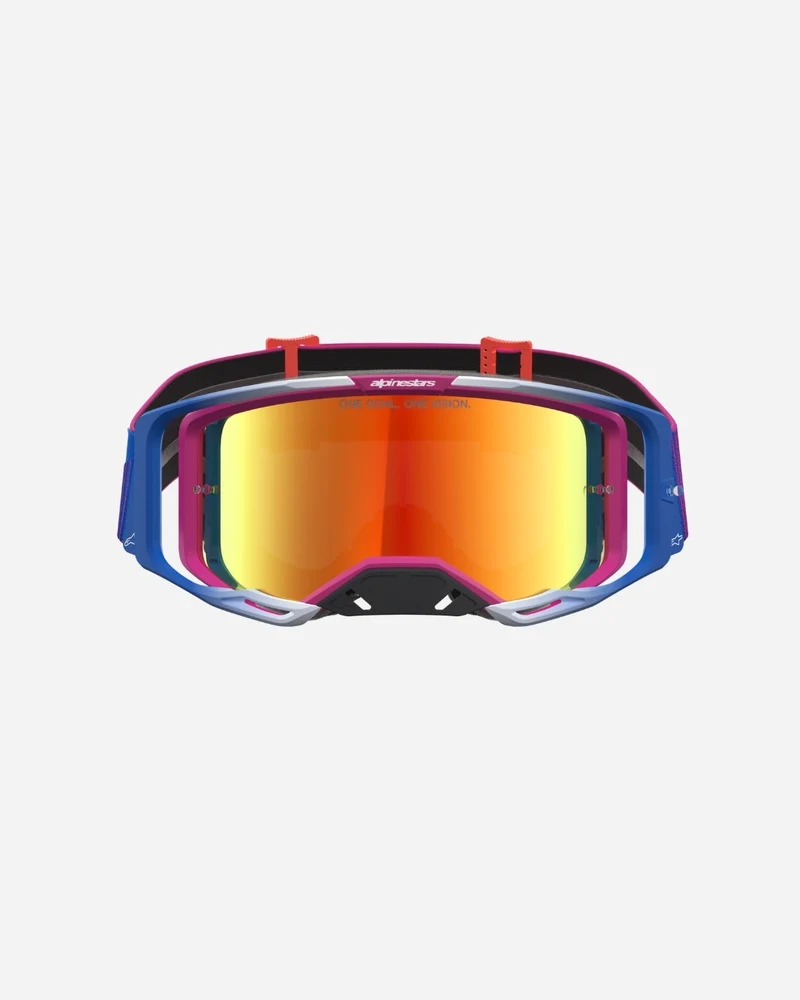 Masques Alpinestars Vision 8 Maven - Rouge Fire/Noir/Miroir Rouge