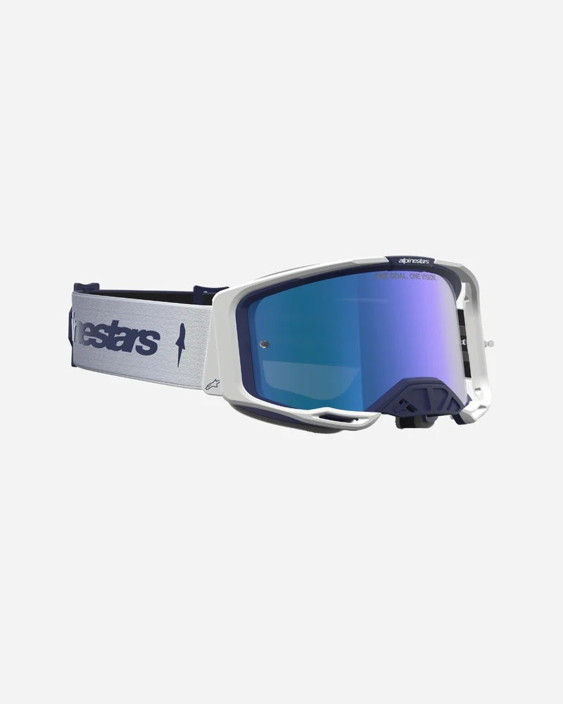 Masques Alpinestars Vision 8 Amber - Navy/Blanc/Miroir Bleu