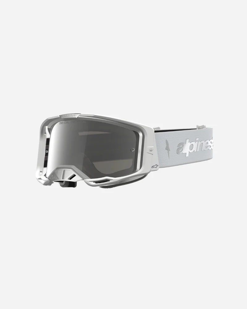 Masques Alpinestars Vision 8 Amber - Blanc/Argent/Miroir Argent