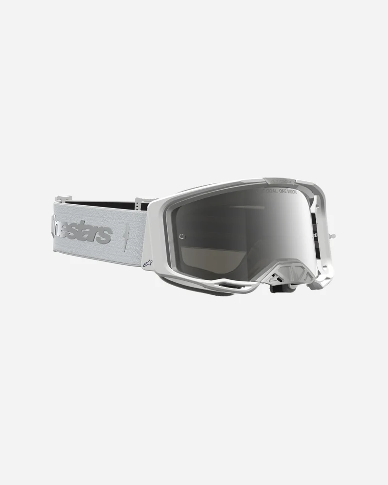 Masques Alpinestars Vision 8 Amber - Blanc/Argent/Miroir Argent