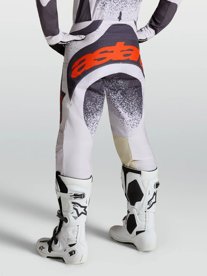 Pantalon Alpinestars Techstar Swan - Lilas clair/Gris foncé/Rouge fluo