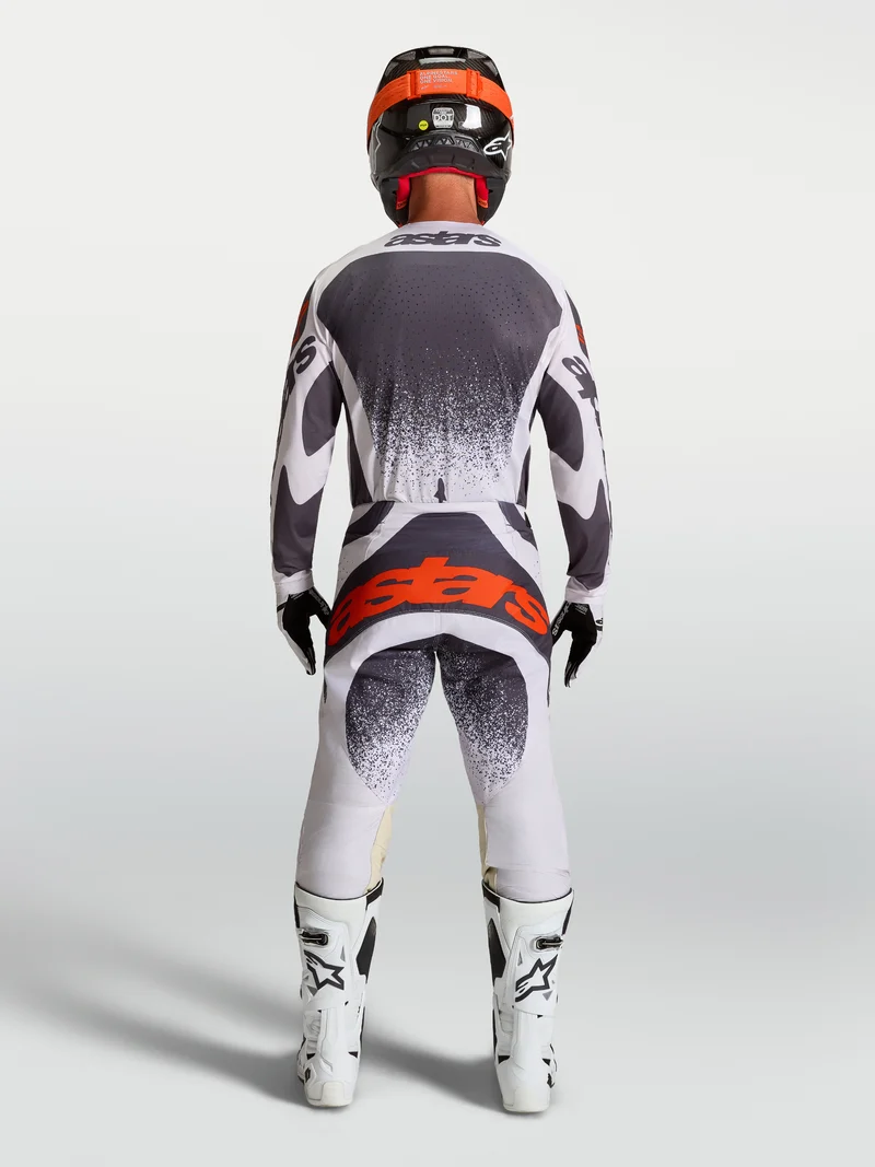 Pantalon Alpinestars Techstar Swan - Lilas clair/Gris foncé/Rouge fluo