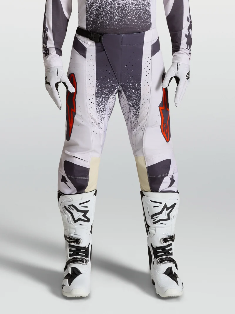 Pantalon Alpinestars Techstar Swan - Lilas clair/Gris foncé/Rouge fluo