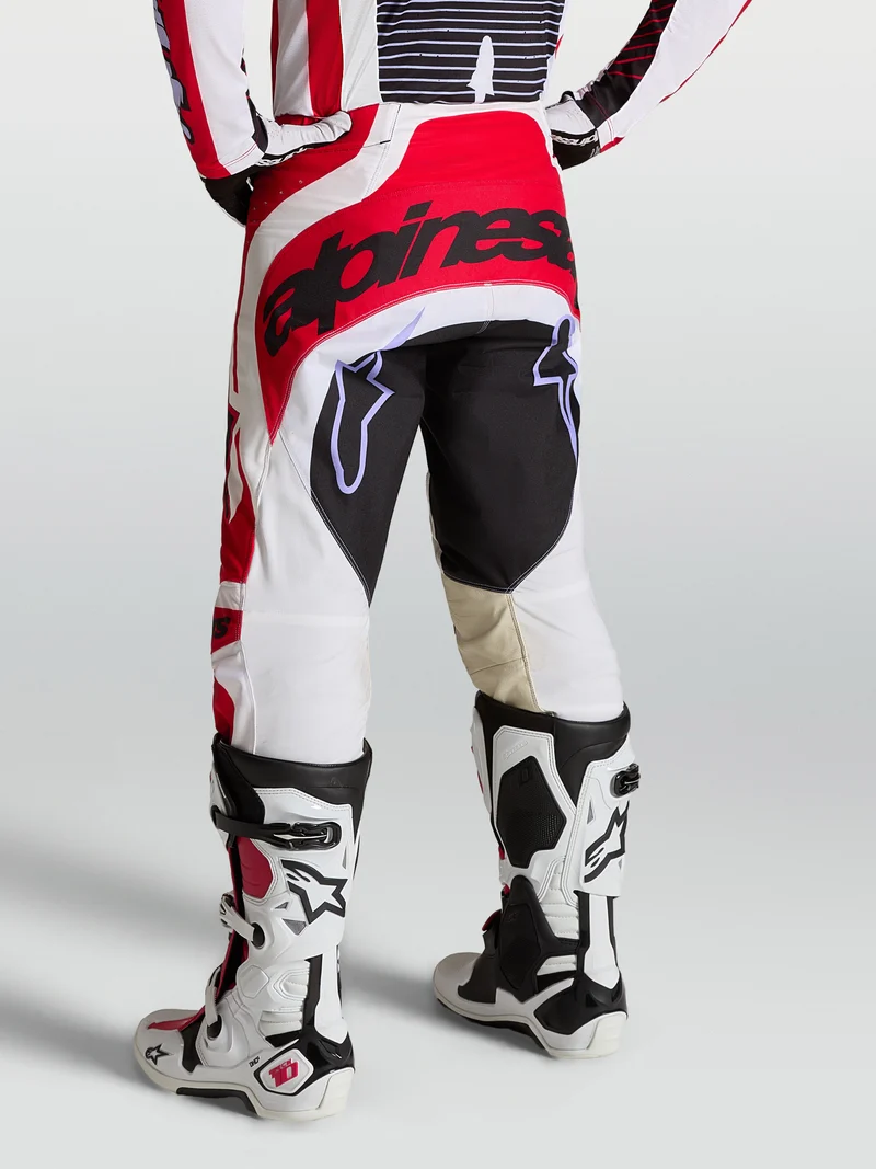 Pantalon Alpinestars Techstar Maven - Rouge feu/Blanc/Lavande/Noir