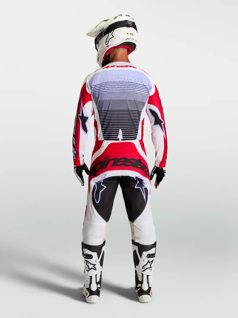 Pantalon Alpinestars Techstar Maven - Rouge feu/Blanc/Lavande/Noir