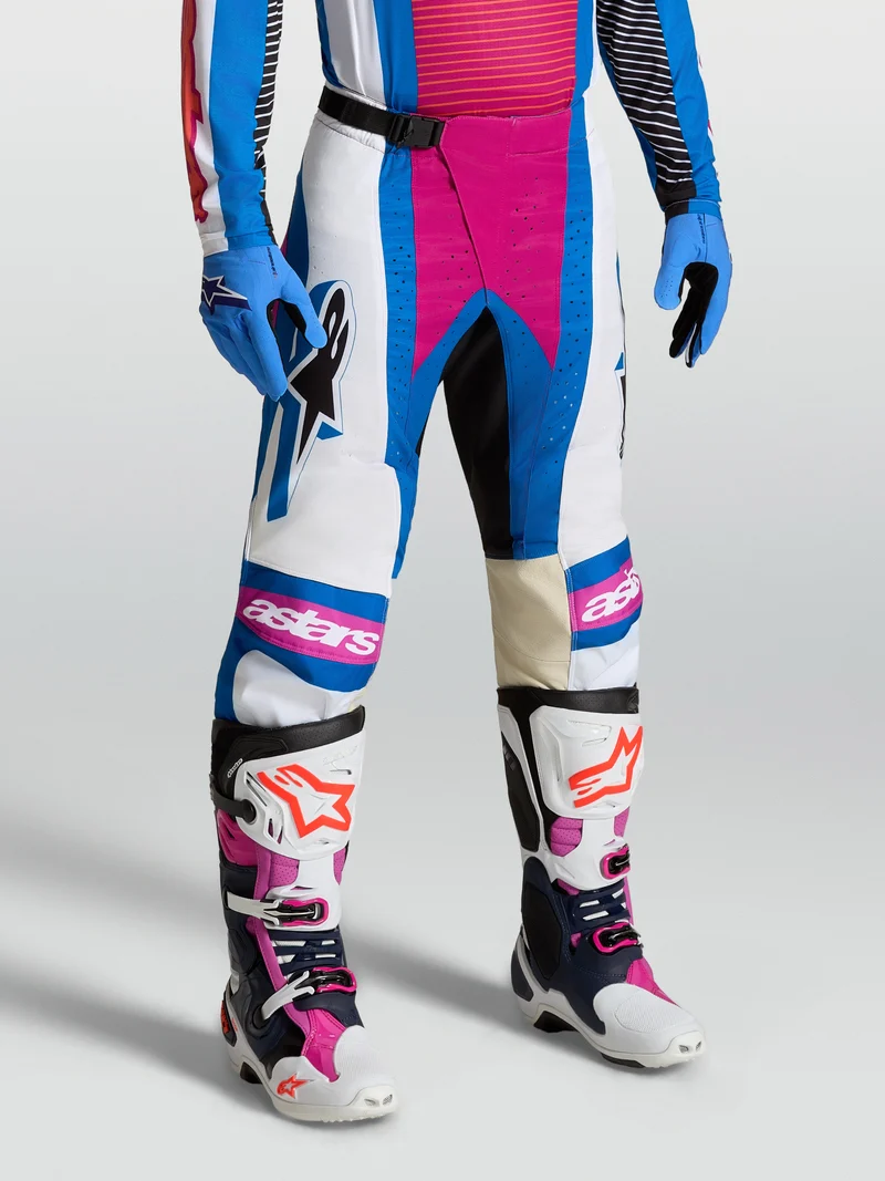 Pantalon Alpinestars Techstar Maven - Blanc/Corail/Bleu Blithe