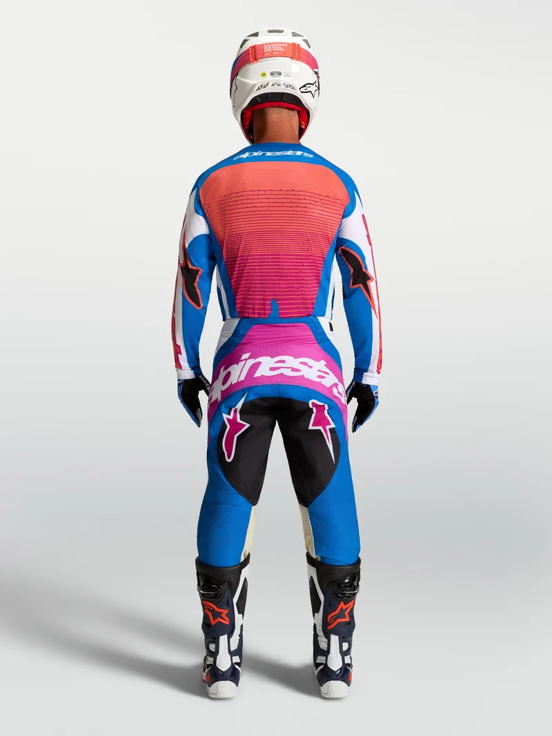 Pantalon Alpinestars Techstar Maven - Blanc/Corail/Bleu Blithe
