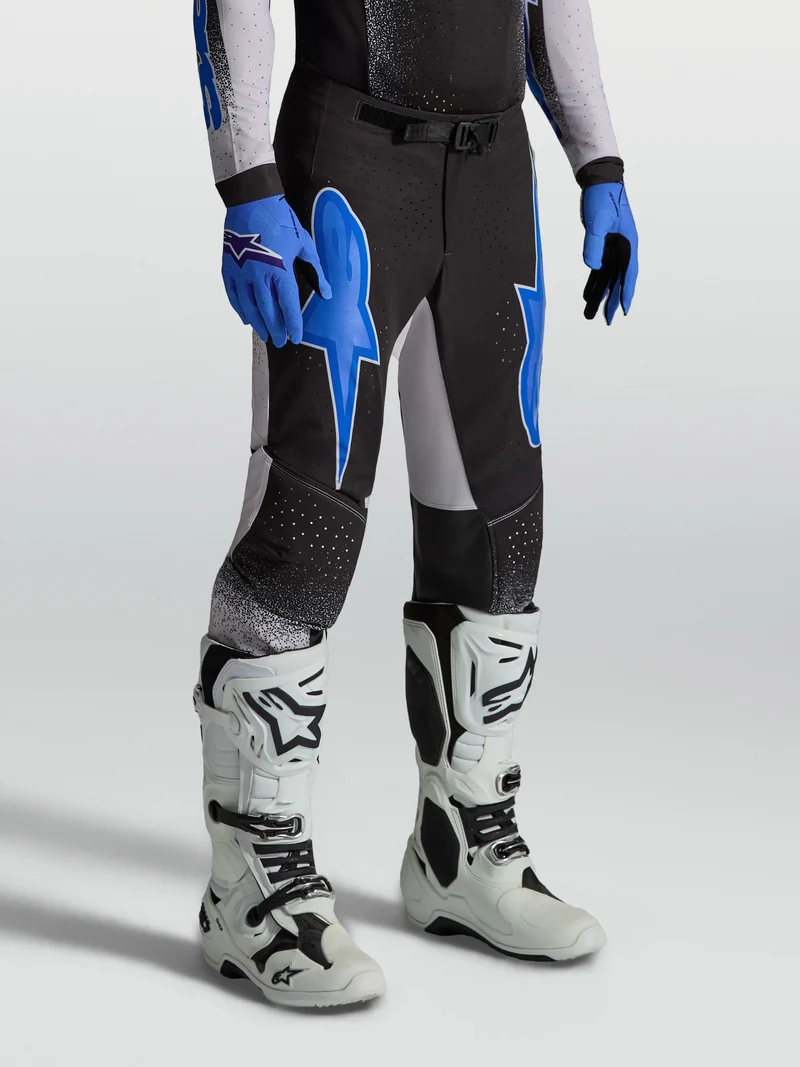 Pantalon Alpinestars Supertech Hiten AFD - Noir/Lilas clair/Bleu Blithe
