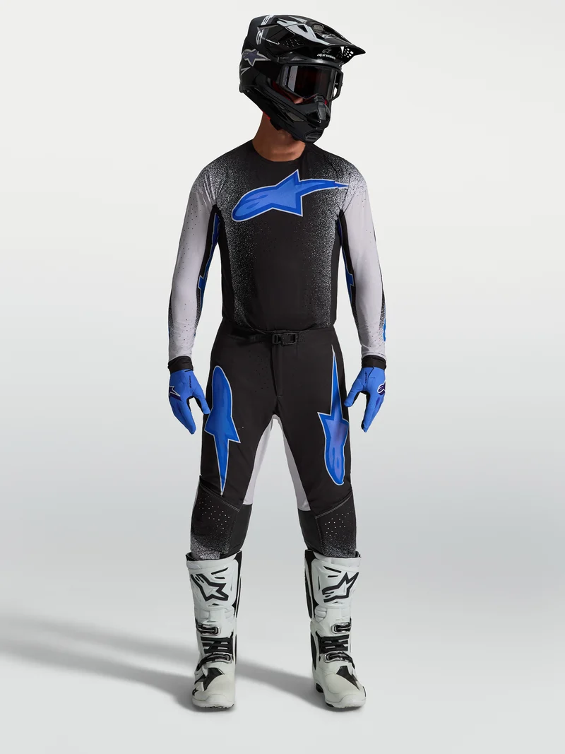 Pantalon Alpinestars Supertech Hiten AFD - Noir/Lilas clair/Bleu Blithe