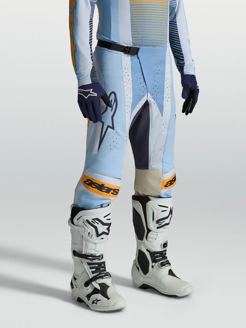 Pantalon Alpinestars Techstar Maven - Bleu poussière/Mandarine/Noir