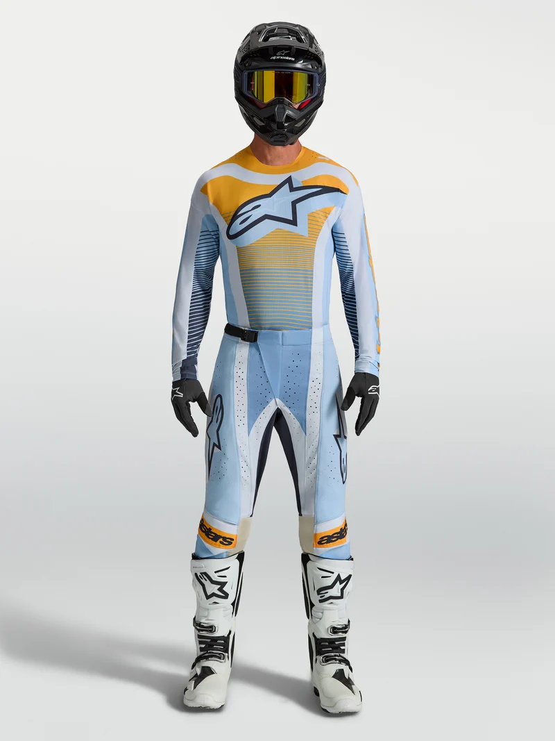 Pantalon Alpinestars Techstar Maven - Bleu poussière/Mandarine/Noir