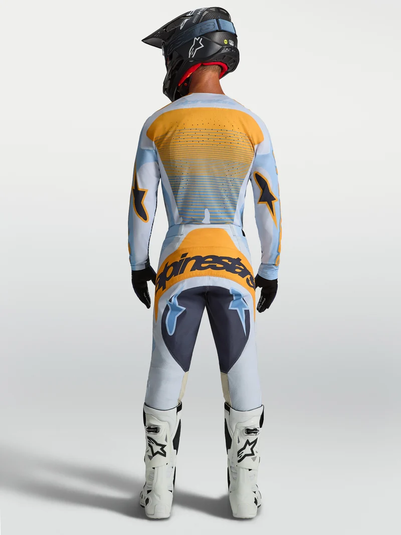 Pantalon Alpinestars Techstar Maven - Bleu poussière/Mandarine/Noir