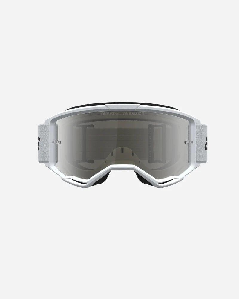 Masques Alpinestars Vision 3 Wordmark - Blanc/Noir/Miroir Argent