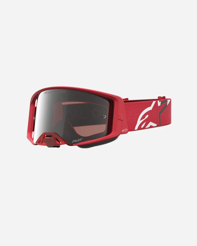 Masques Alpinestars Supertech Vesta - Rouge Fluo/Chrome/Miroir Argent