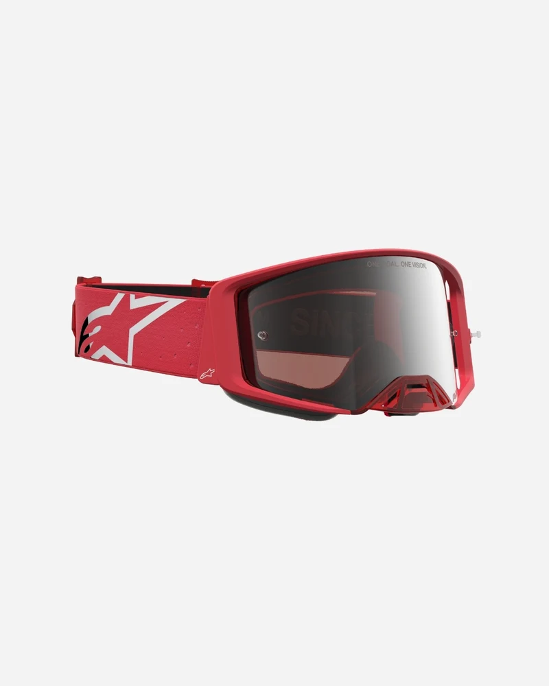 Masques Alpinestars Supertech Vesta - Rouge Fluo/Chrome/Miroir Argent