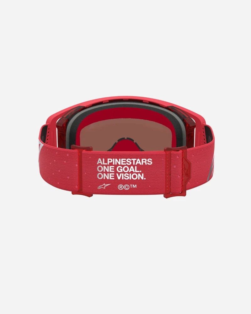 Masques Alpinestars Supertech Vesta - Rouge Fluo/Chrome/Miroir Argent