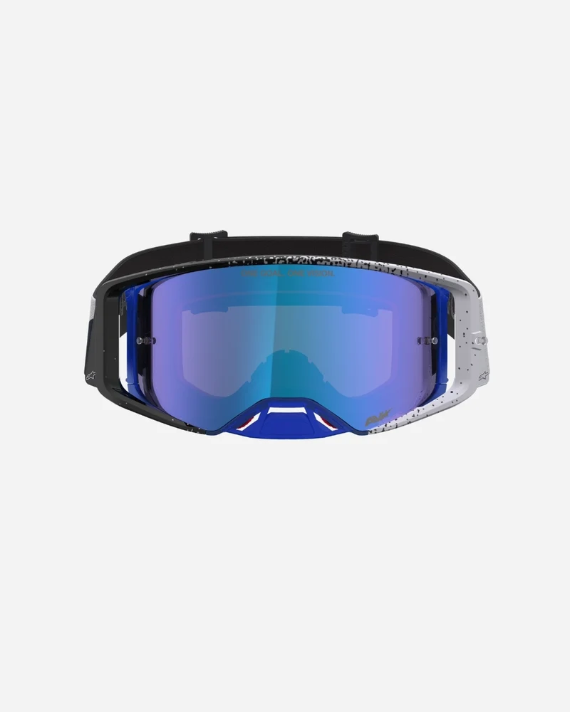 Masques Alpinestars Supertech Hiten - Noir/Bleu Blithe/Miroir Bleu