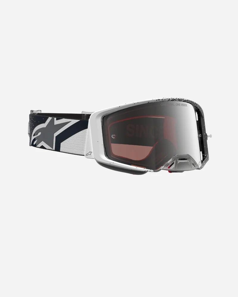 Masques Alpinestars Supertech Hiten - Blanc/Noir/Miroir Argent