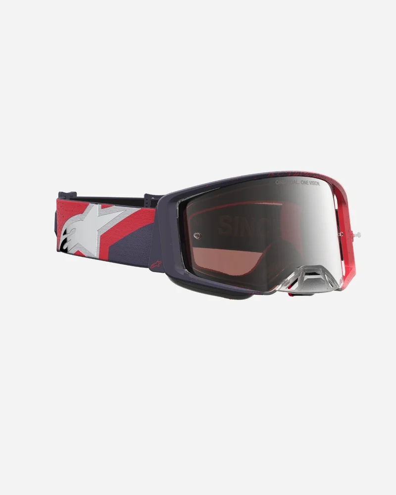 Masques Alpinestars Supertech Hiten - Noir/Rouge/Miroir Argent