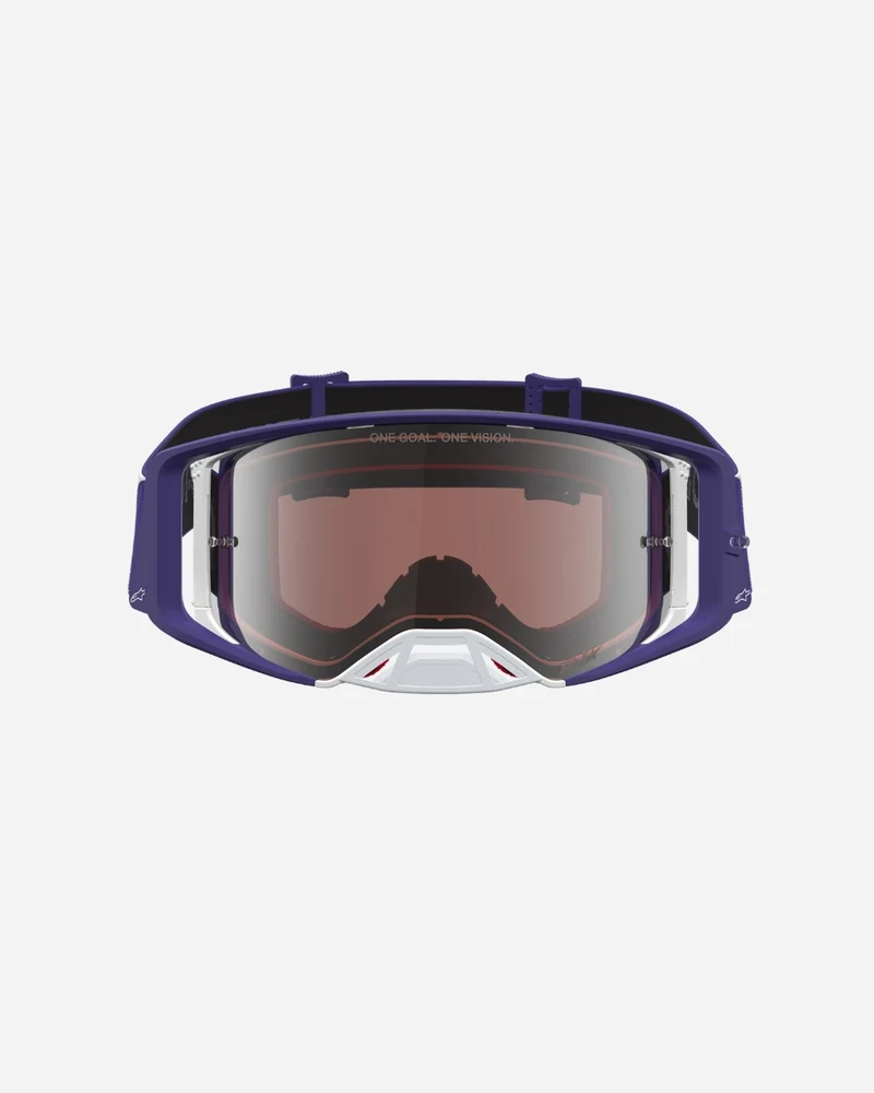 Masques Alpinestars Supertech Atrox - Bleu Foncé/Blanc/Miroir Argent