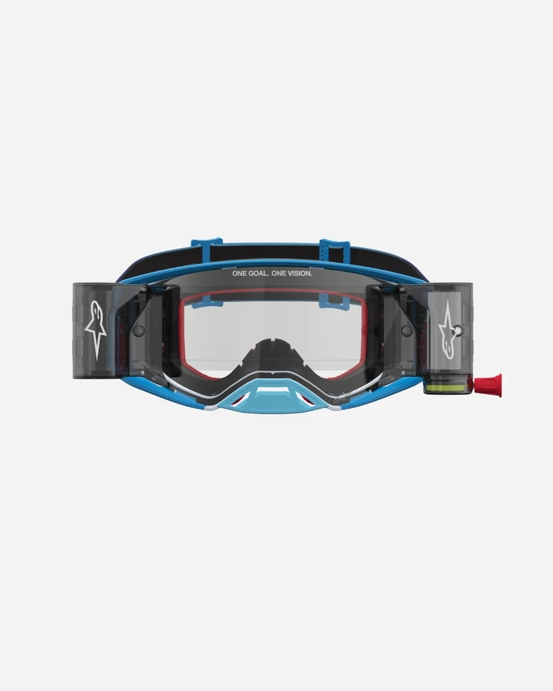 Masques Alpinestars Supertech Firma Roll-Off - Bleu/Argent/Écran Transparent