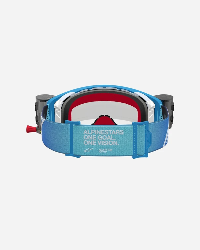 Masques Alpinestars Supertech Firma Roll-Off - Bleu/Argent/Écran Transparent