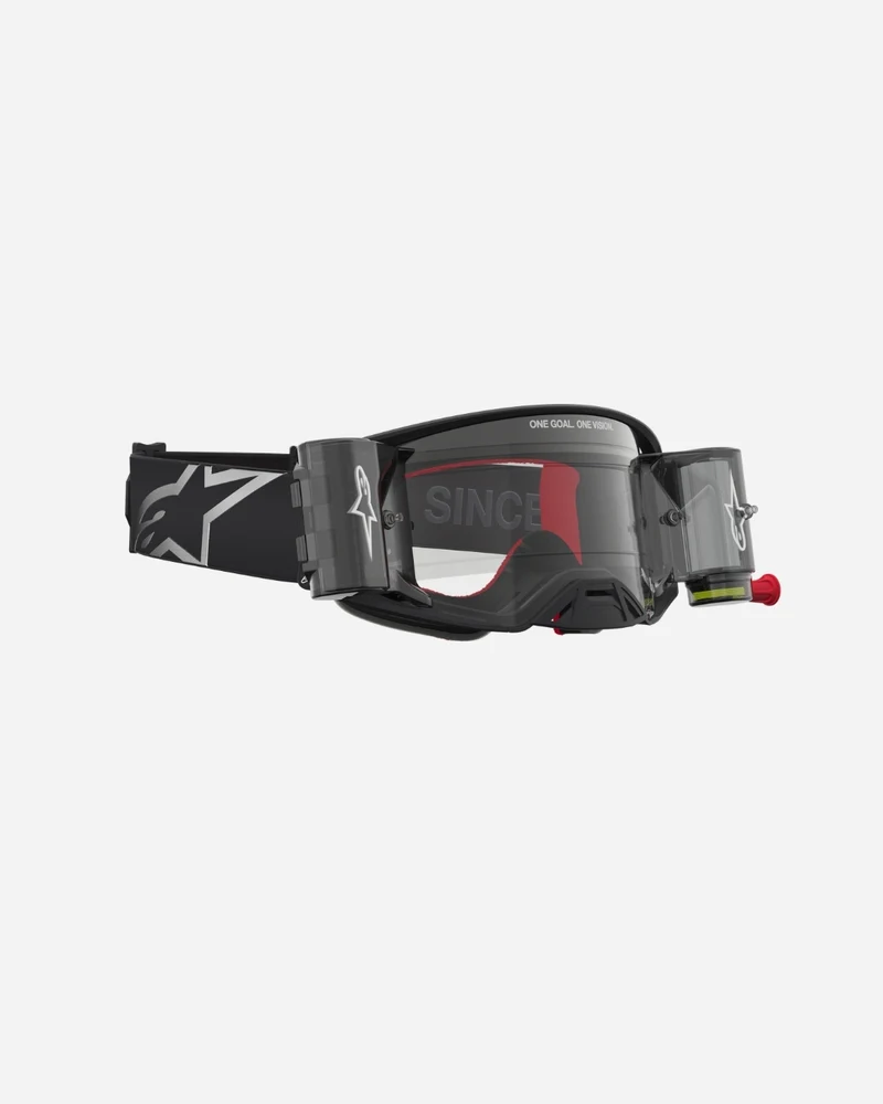 Masques Alpinestars Supertech Firma Roll-Off - Noir/Argent/Écran Transparent