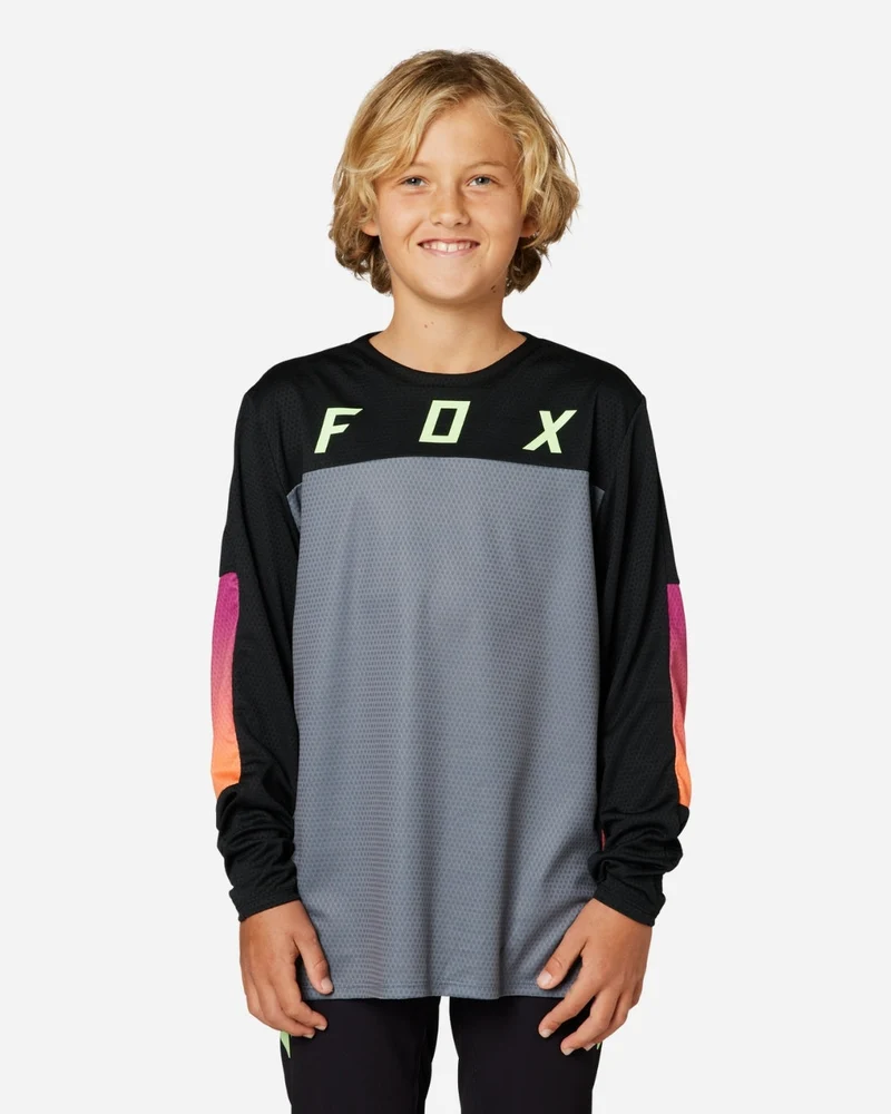 Maillot manches longues enfant Fox Racing Defend Race - Noir