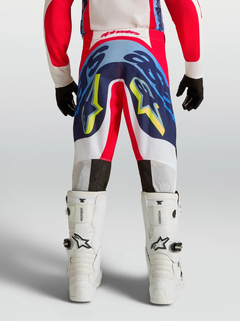 Pantalon enfant Alpinestars Supertech Dyna - Rouge Fire/Blanc/Bleu Navy