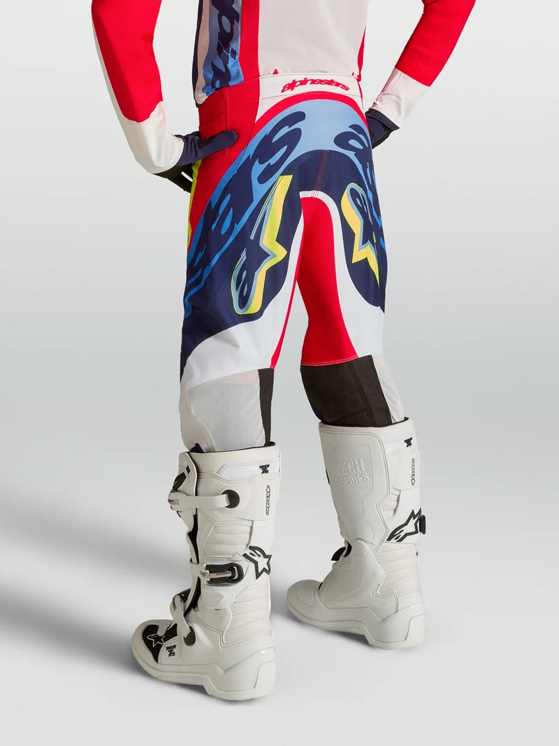Pantalon enfant Alpinestars Supertech Dyna - Rouge Fire/Blanc/Bleu Navy