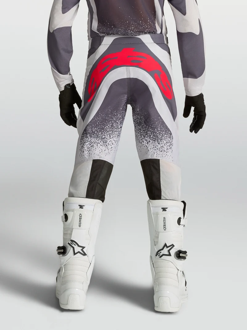 Pantalon enfant Alpinestars Supertech Swan - Lilas Clair/Gris Foncé/Rouge Fluo