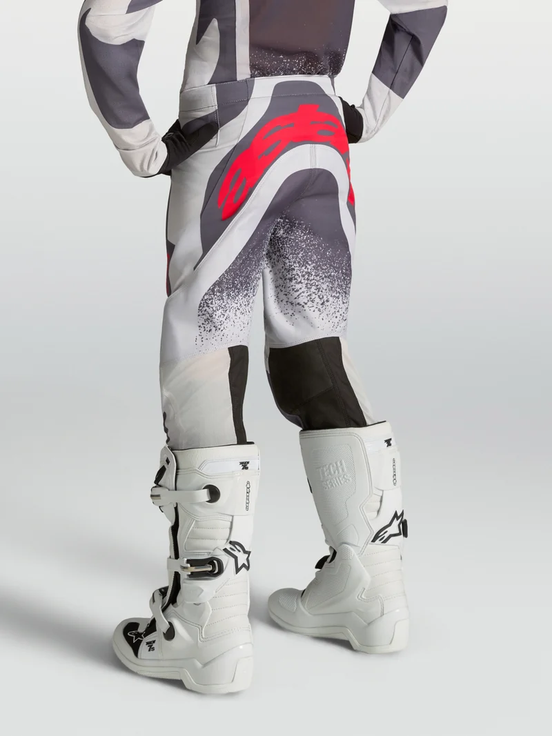 Pantalon enfant Alpinestars Supertech Swan - Lilas Clair/Gris Foncé/Rouge Fluo
