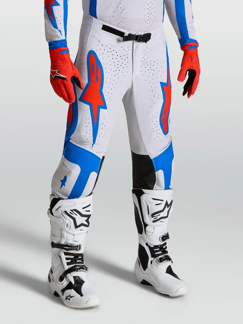 Pantalon Alpinestars Supertech Vesta - Lilas clair/Rouge cardinal