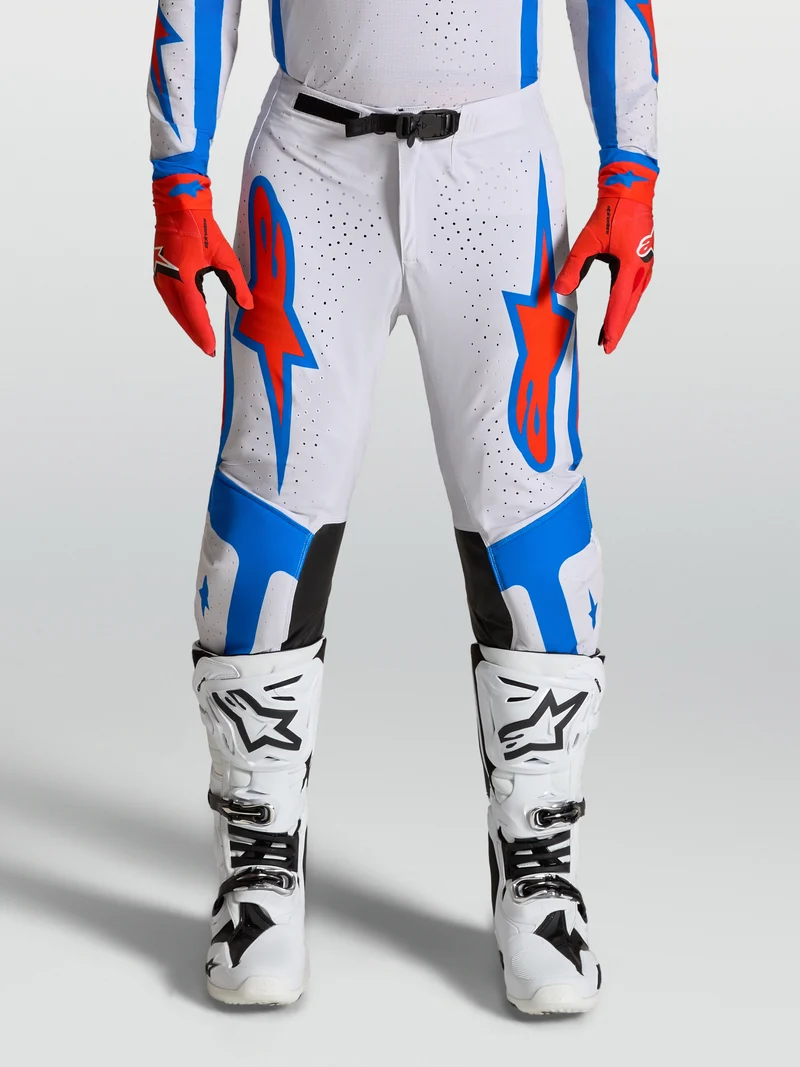 Pantalon Alpinestars Supertech Vesta - Lilas clair/Rouge cardinal