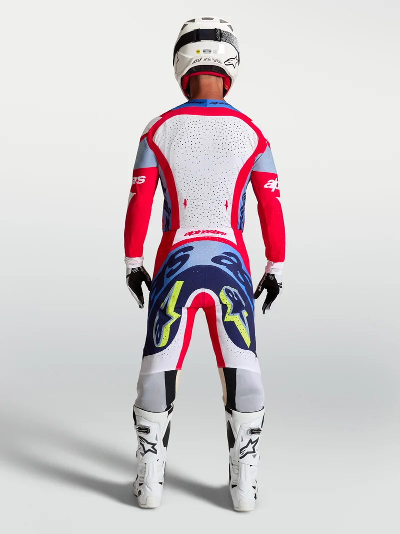 Pantalon Alpinestars Supertech Dyna - Rouge feu/Blanc/Bleu marine