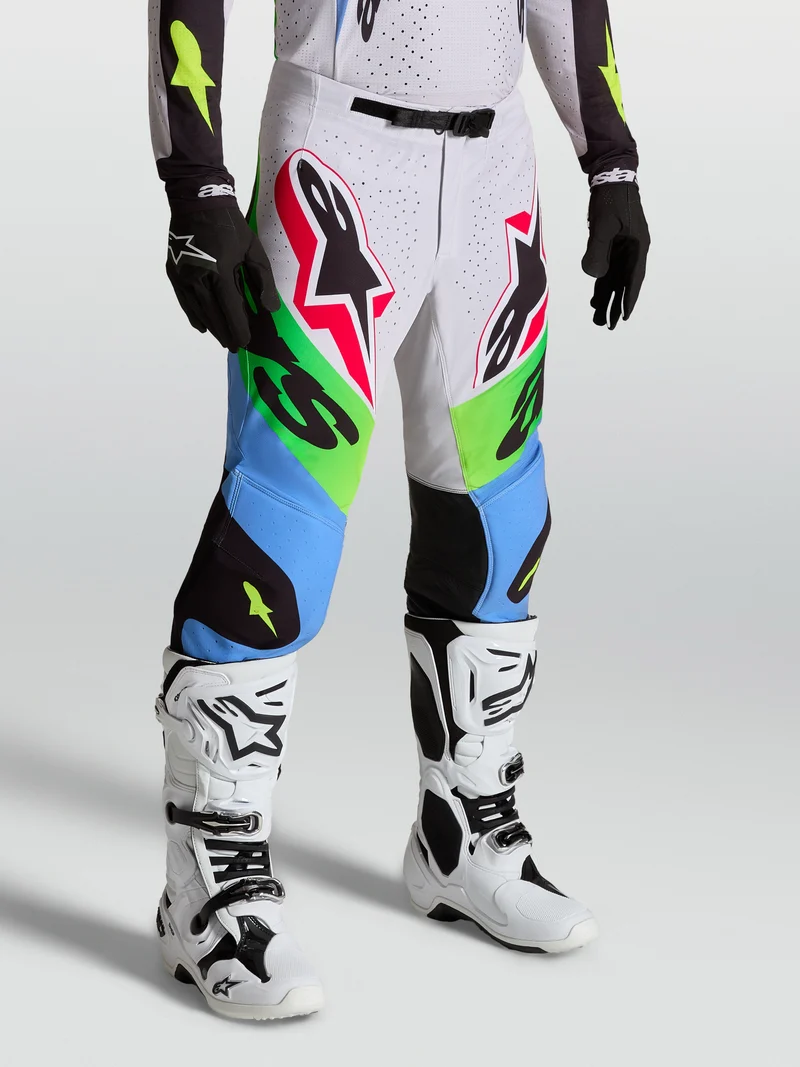 Pantalon Alpinestars Supertech Dyna - Lilas clair/Vert fluo/Noir