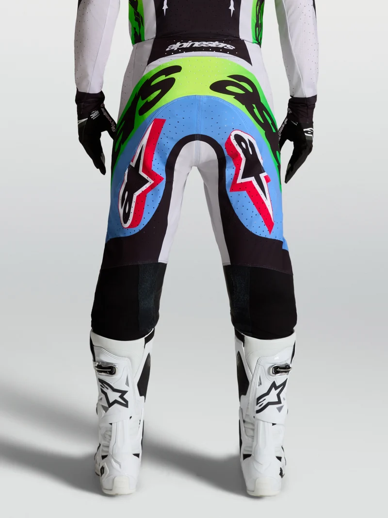 Pantalon Alpinestars Supertech Dyna - Lilas clair/Vert fluo/Noir