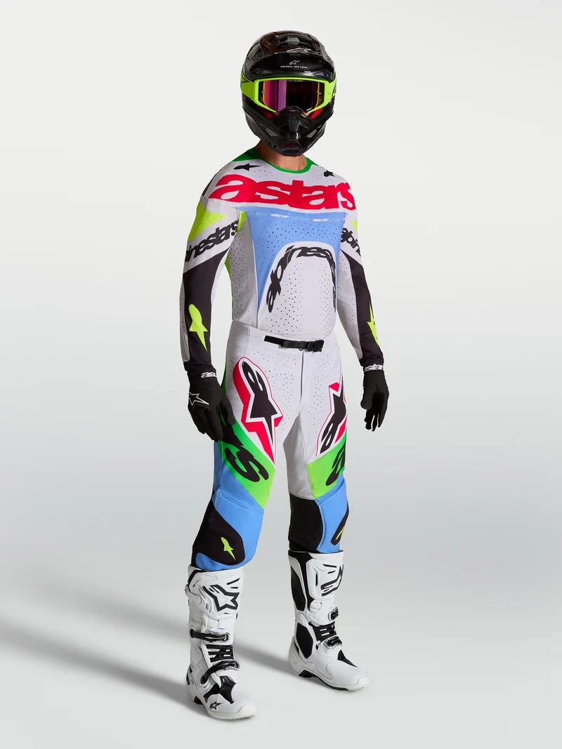 Pantalon Alpinestars Supertech Dyna - Lilas clair/Vert fluo/Noir