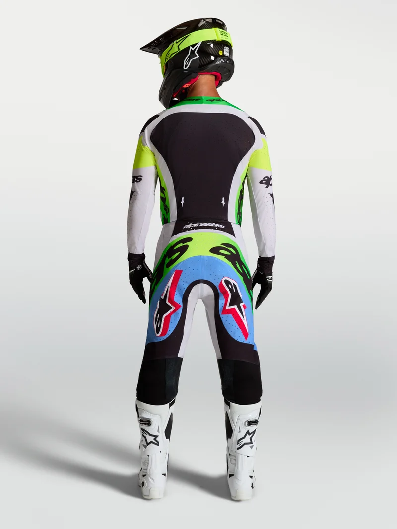 Pantalon Alpinestars Supertech Dyna - Lilas clair/Vert fluo/Noir