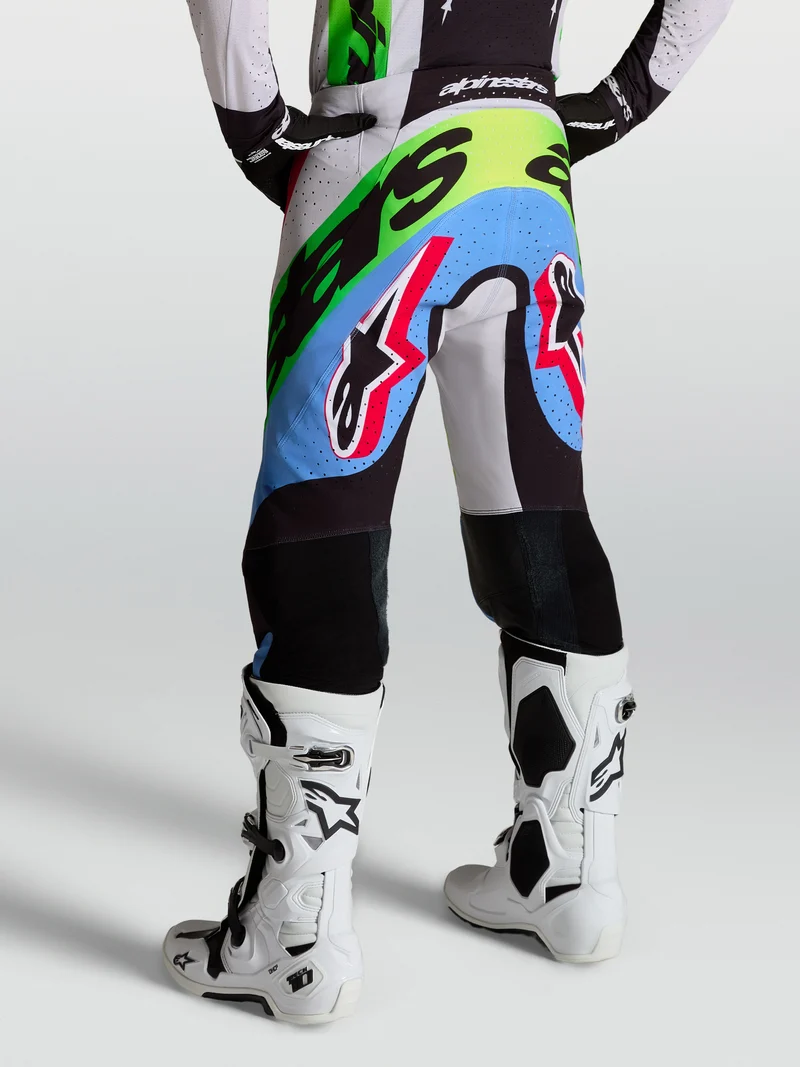 Pantalon Alpinestars Supertech Dyna - Lilas clair/Vert fluo/Noir