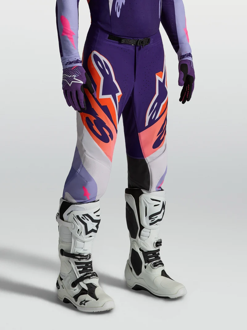 Pantalon Alpinestars Supertech Dyna - Violet clair/Violet foncé/Rose fluo