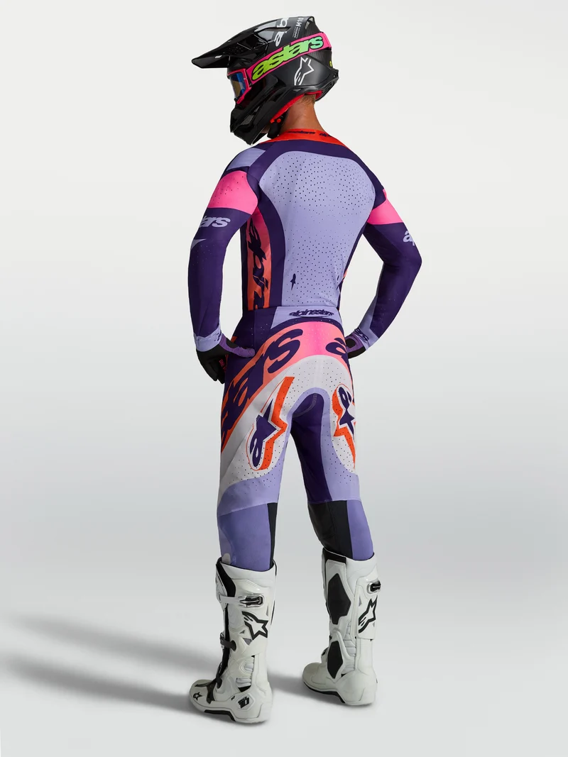 Pantalon Alpinestars Supertech Dyna - Violet clair/Violet foncé/Rose fluo