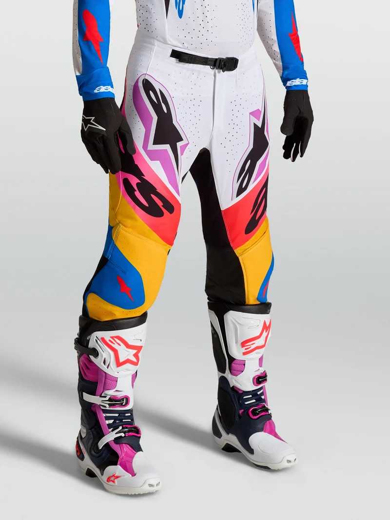 Pantalon Alpinestars Supertech Dyna - Blanc/Bleu Blithe/Noir/Violet