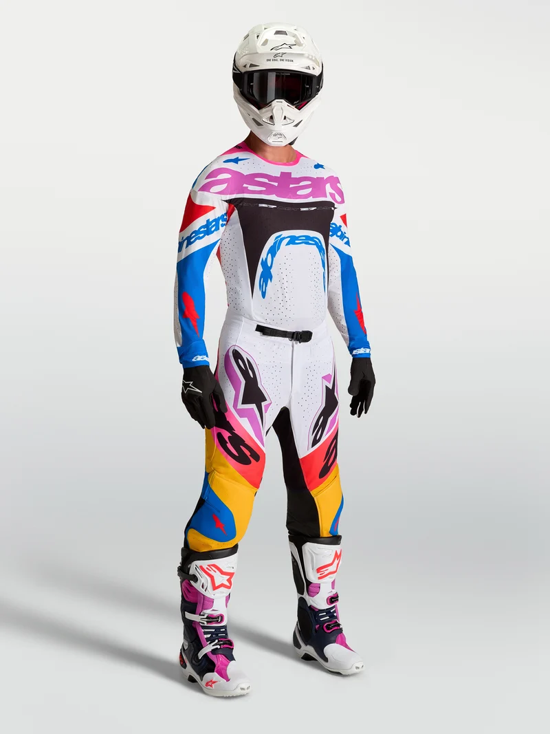 Pantalon Alpinestars Supertech Dyna - Blanc/Bleu Blithe/Noir/Violet