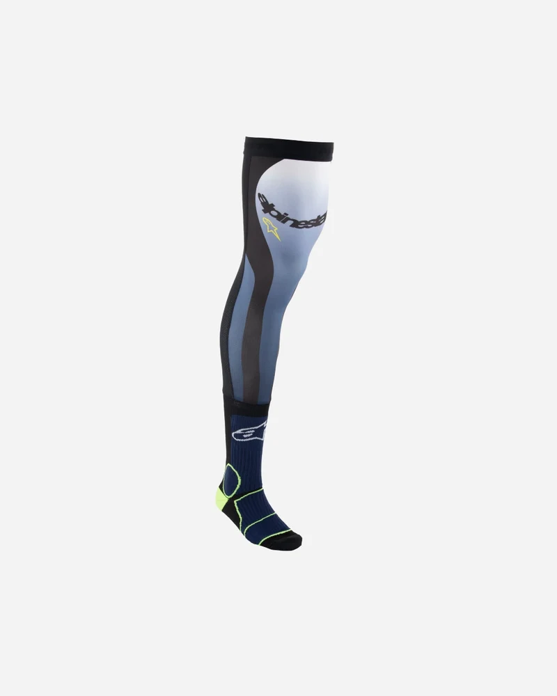 Chaussettes longues de genouillère Alpinestars - Marine nuit/Jaune Fluo