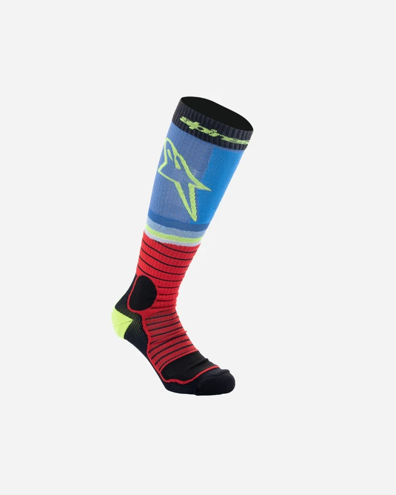 Chaussettes longues Alpinestars Mx Pro - Noir/Rouge/Bleu clair